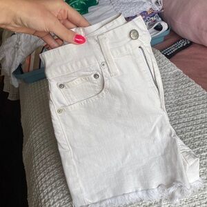 Madewell white jean shorts